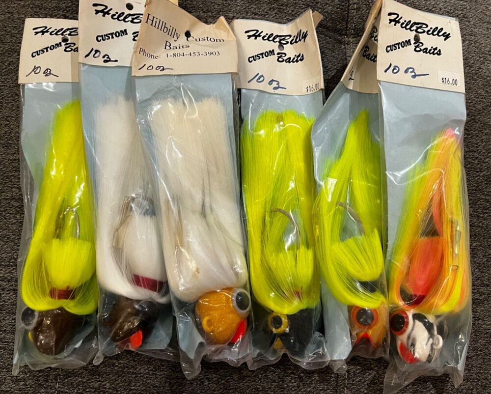 6 pack Striped Bass Parachute Heads -10 oz